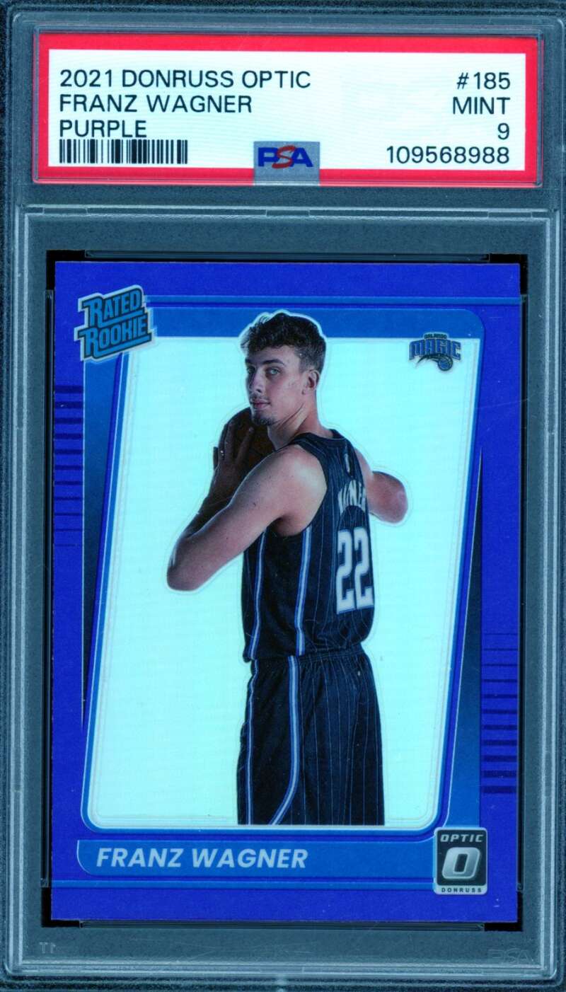 Franz Wagner Rookie Card 2021-22 Donruss Optic Purple #185 PSA 9 Image 1