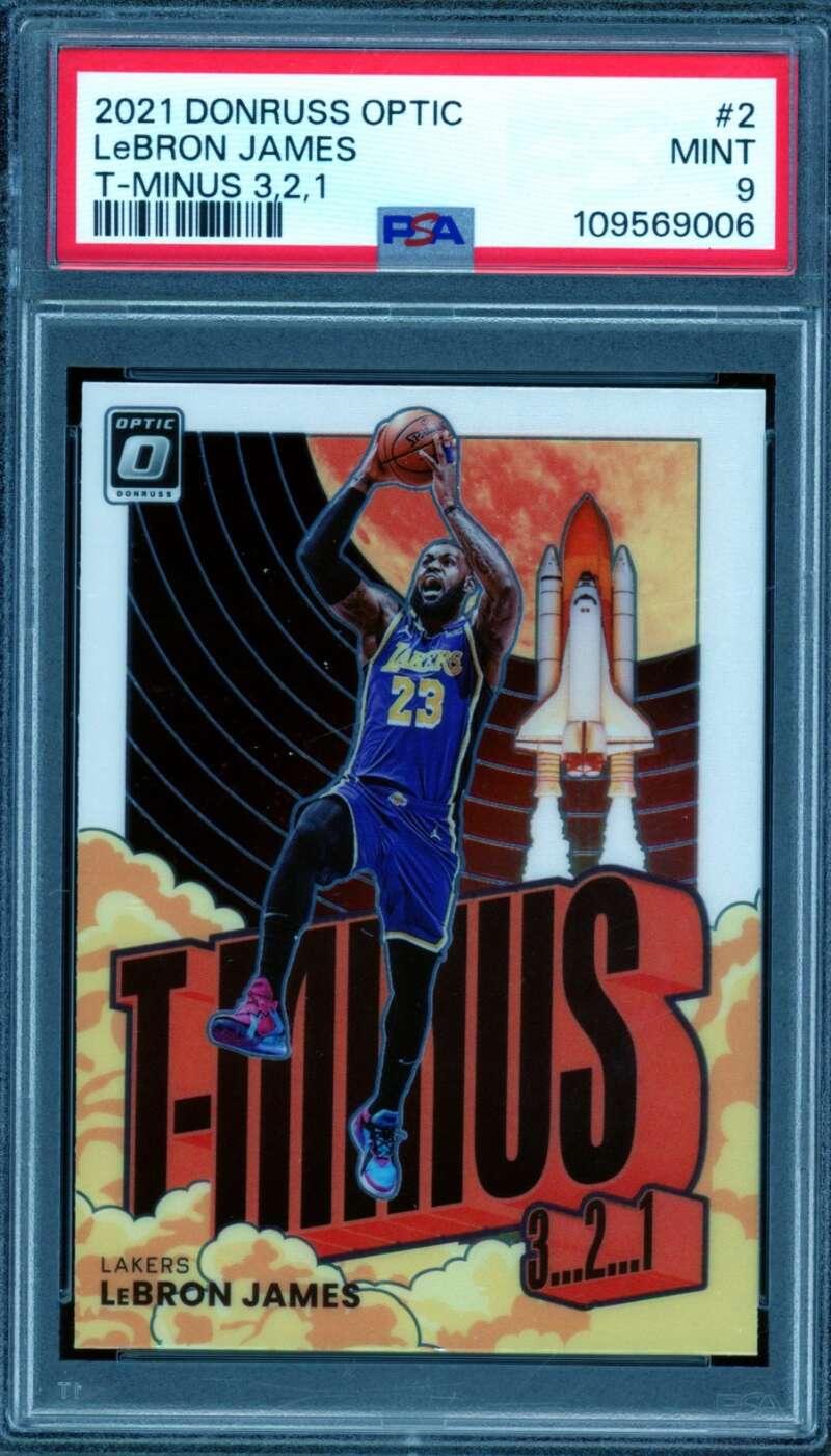 LeBron James Card 2021-22 Donruss Optic T-Minus 3,2,1 #2 PSA 9 Image 1