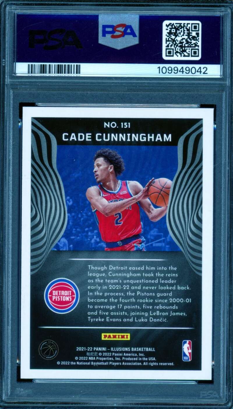 Cade Cunningham Rookie Card 2021-22 Illusions #151 PSA 10 Image 2