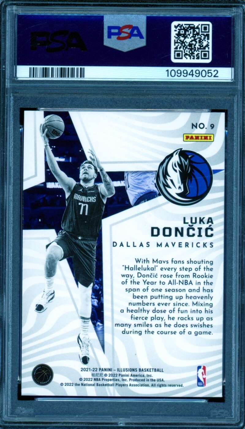 Luka Doncic 2021-22 Illusions Shining Stars Asia Red yellow (pop 4) #9 PSA 10 Image 2