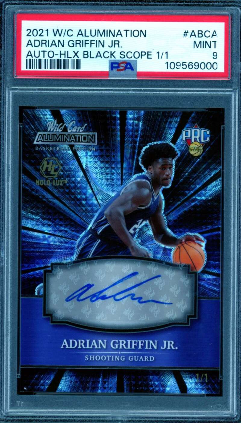 Adrian Griffin Jr. 2021-22 W/C Alumination Auto HLX Back Scope (1/1) #Abca PSA 9 Image 1