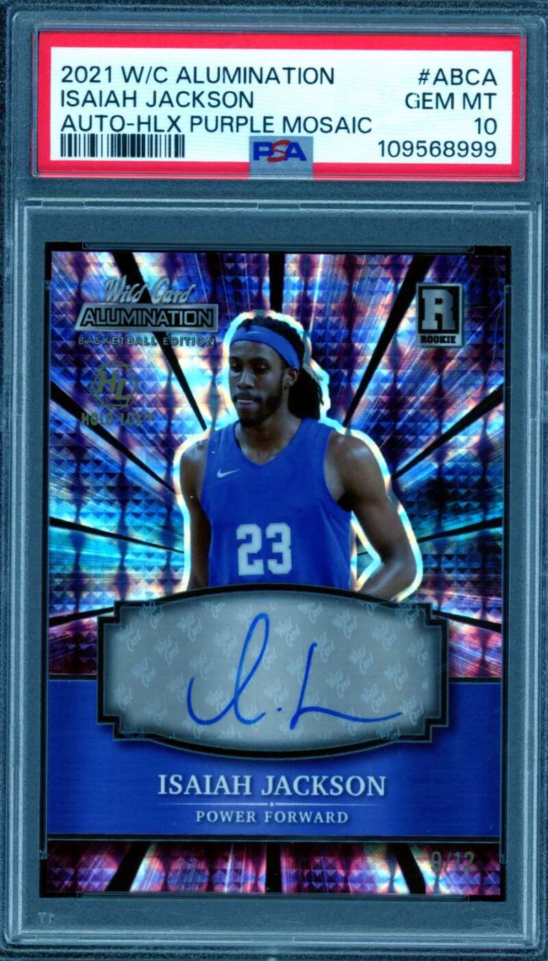 Isaiah Jackson RC 2021-22 W/C Alumination Auto-HLX Purple (9/12) #Abca PSA 10 Image 1