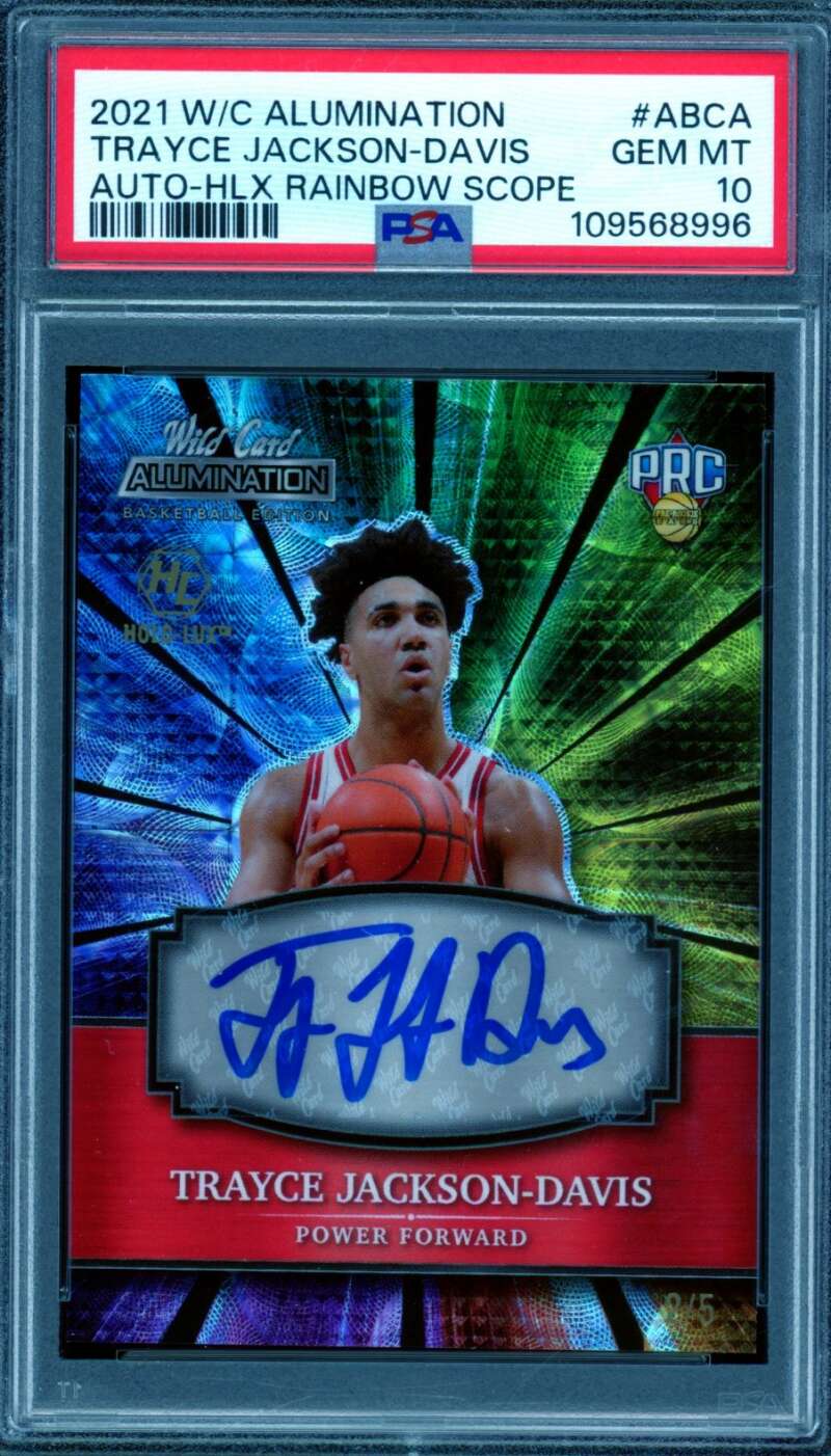 Trayce Jackson-Davis Rookie 2021-22 W/C Alumination Auto HLX (2/5) #ABCA PSA 10 Image 1