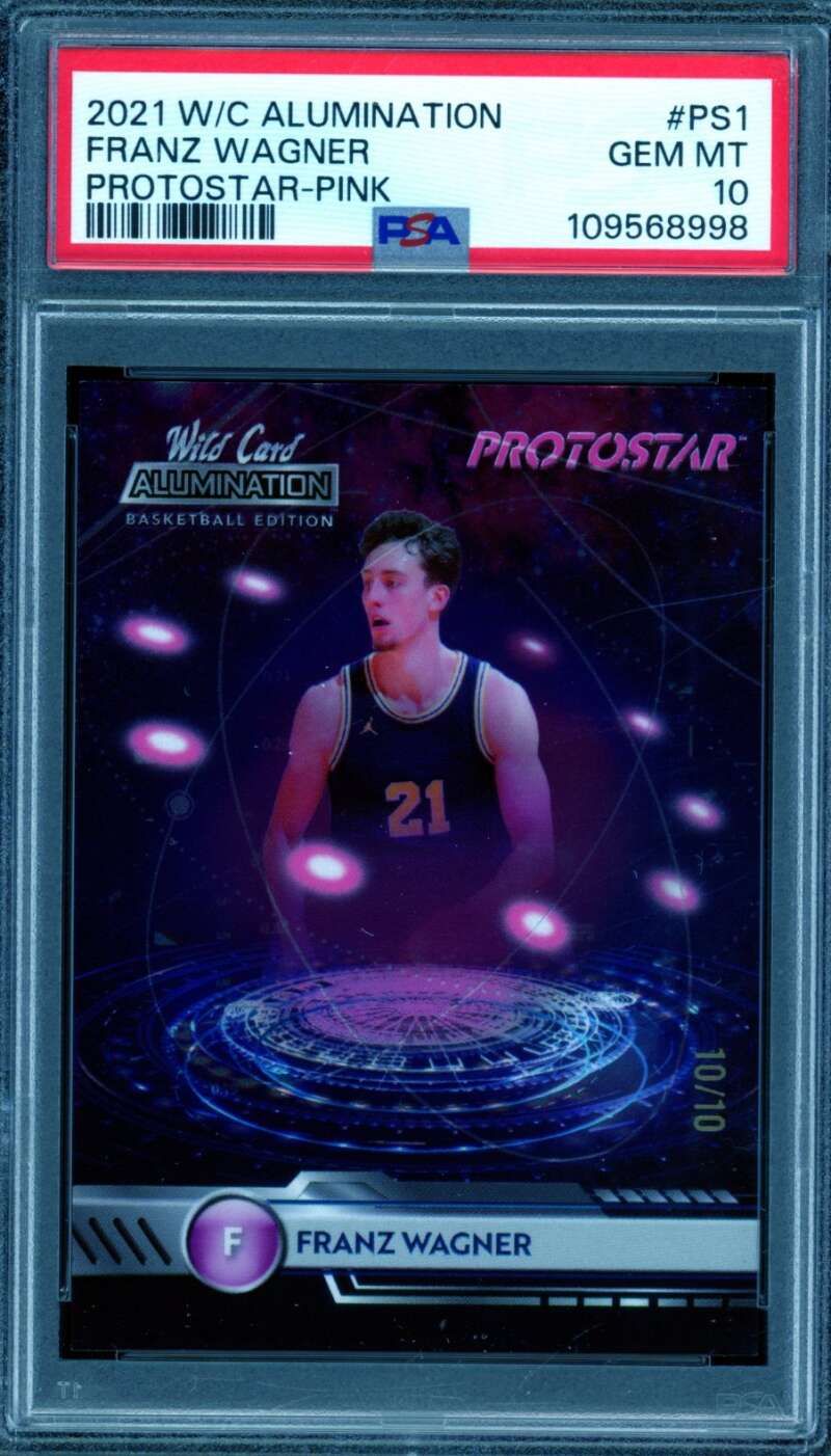 Franz Wagner Rookie 2021-22 W/C Alumination Protostar Pink (10/10) #PS1 PSA 10 Image 1