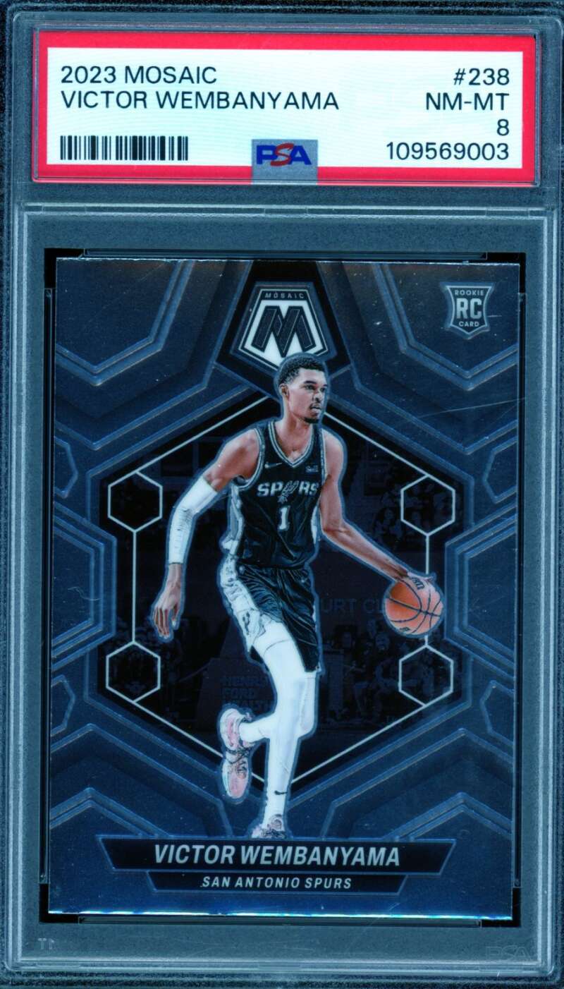 Victor Wembanyama Rookie Card 2023-24 Mosaic #238 PSA 8 Image 1