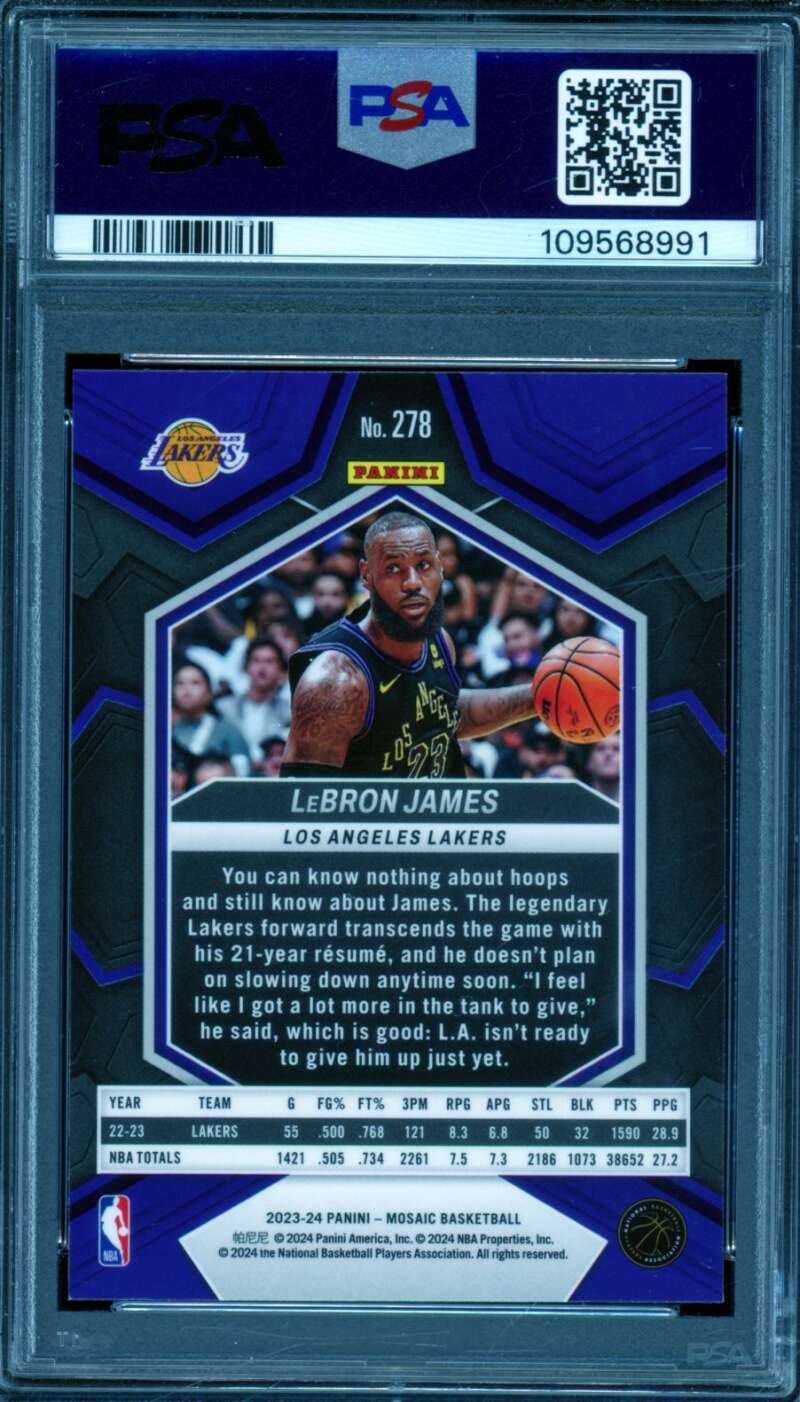 LeBron James Card 2023-24 Mosaic #278 PSA 9 Image 2