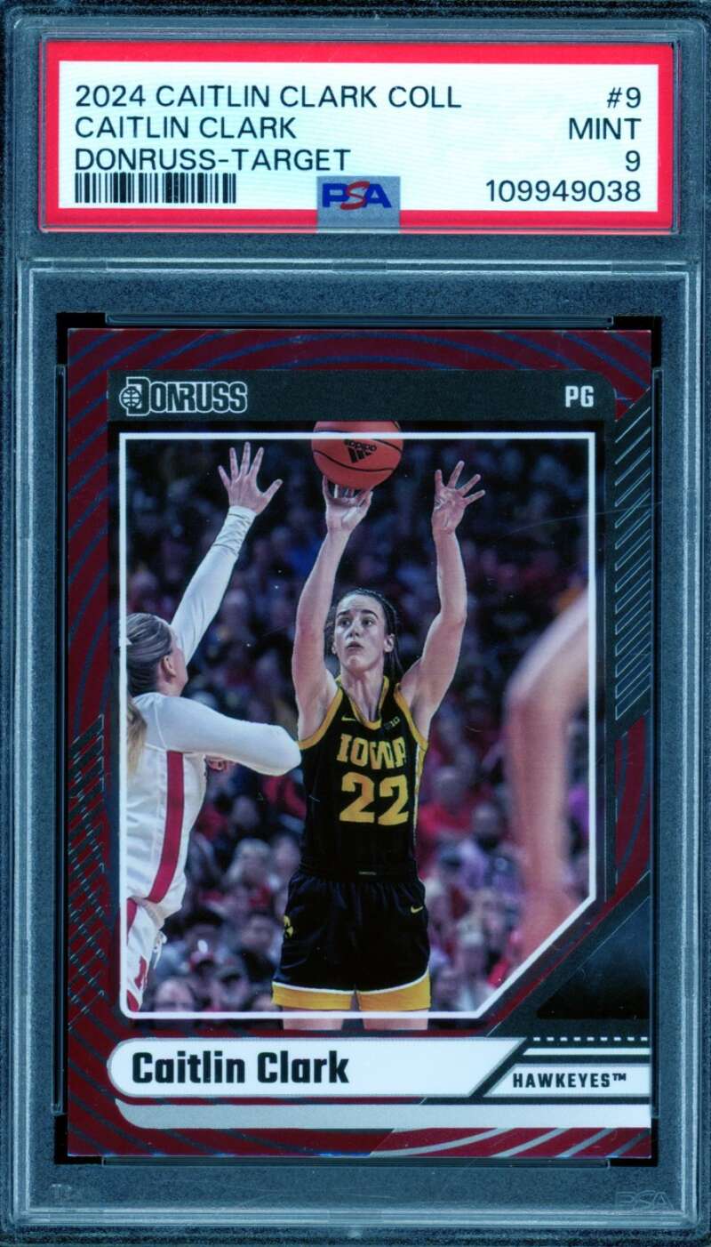Caitlin Clark Rookie Card 2024 Donruss Target #9 PSA 9 Image 1