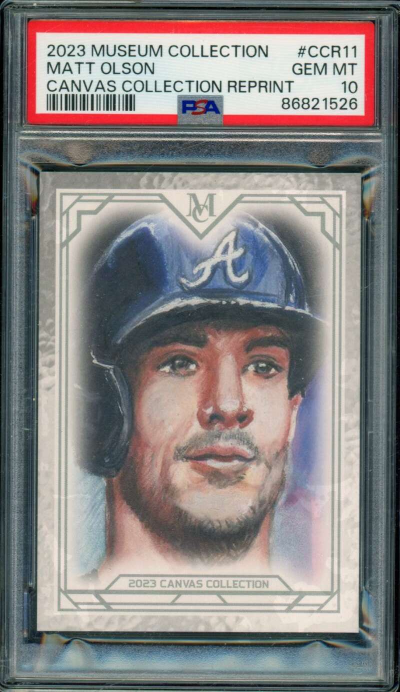 Matt Olson 2023 Museum Collection Canvas Collection Reprint (pop 2) #11 PSA 10 Image 1