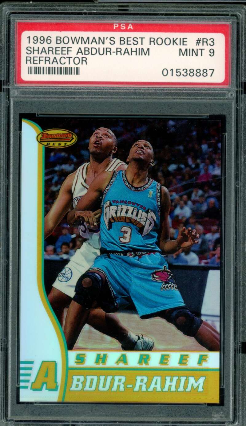 Shareef Abdur-Rahim Rookie Card 1996-97 Bowman's Best Refractor #R3 PSA 9 Image 1