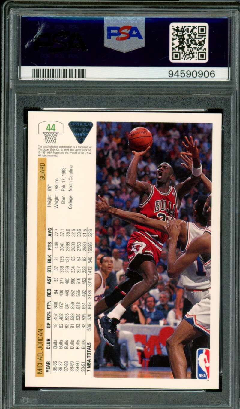Michael Jordan Card 1991-92 Upper Deck #44 PSA 8 Image 2