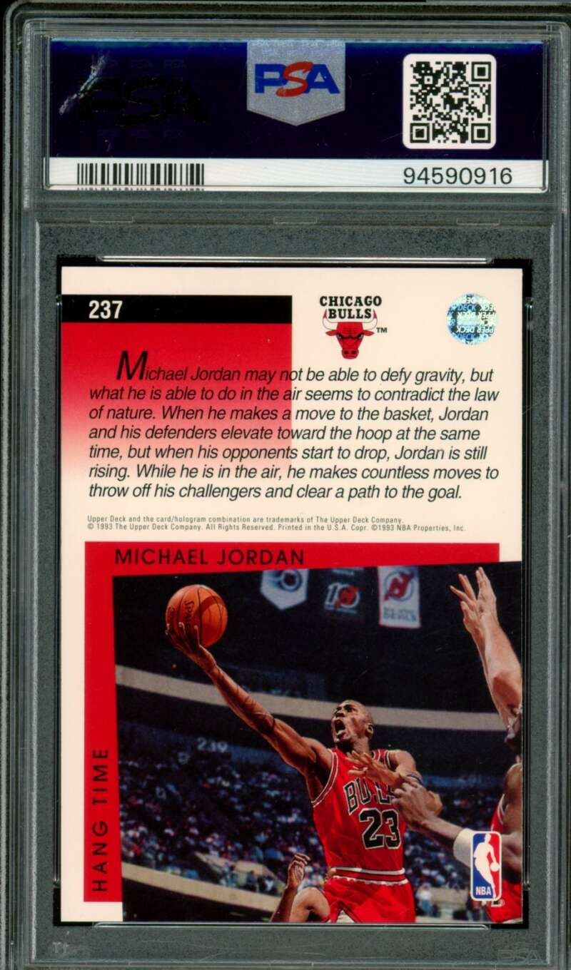 Michael Jordan Card 1993-94 Upper Deck #237 PSA 7 Image 2