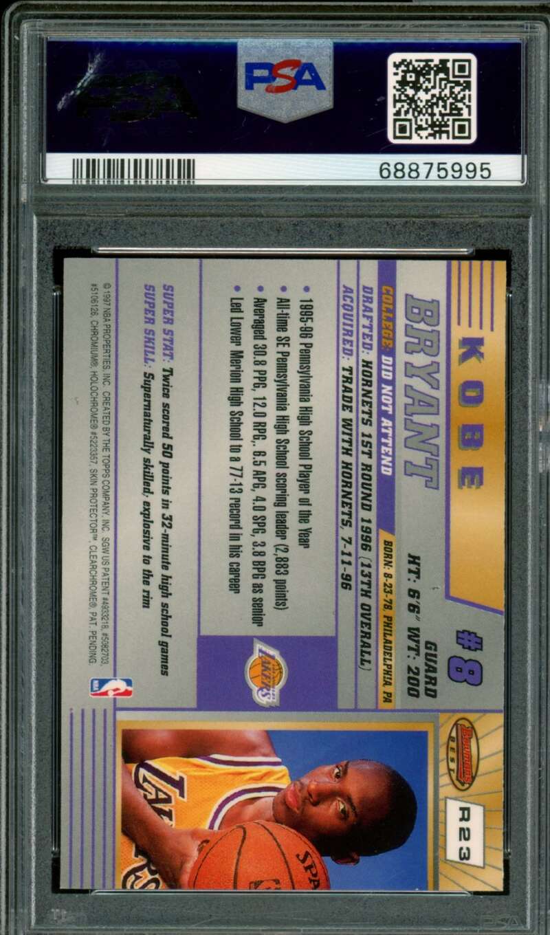 Kobe Bryant Rookie Card 1996-97 Bowman's Best #R23 PSA 9 Image 2