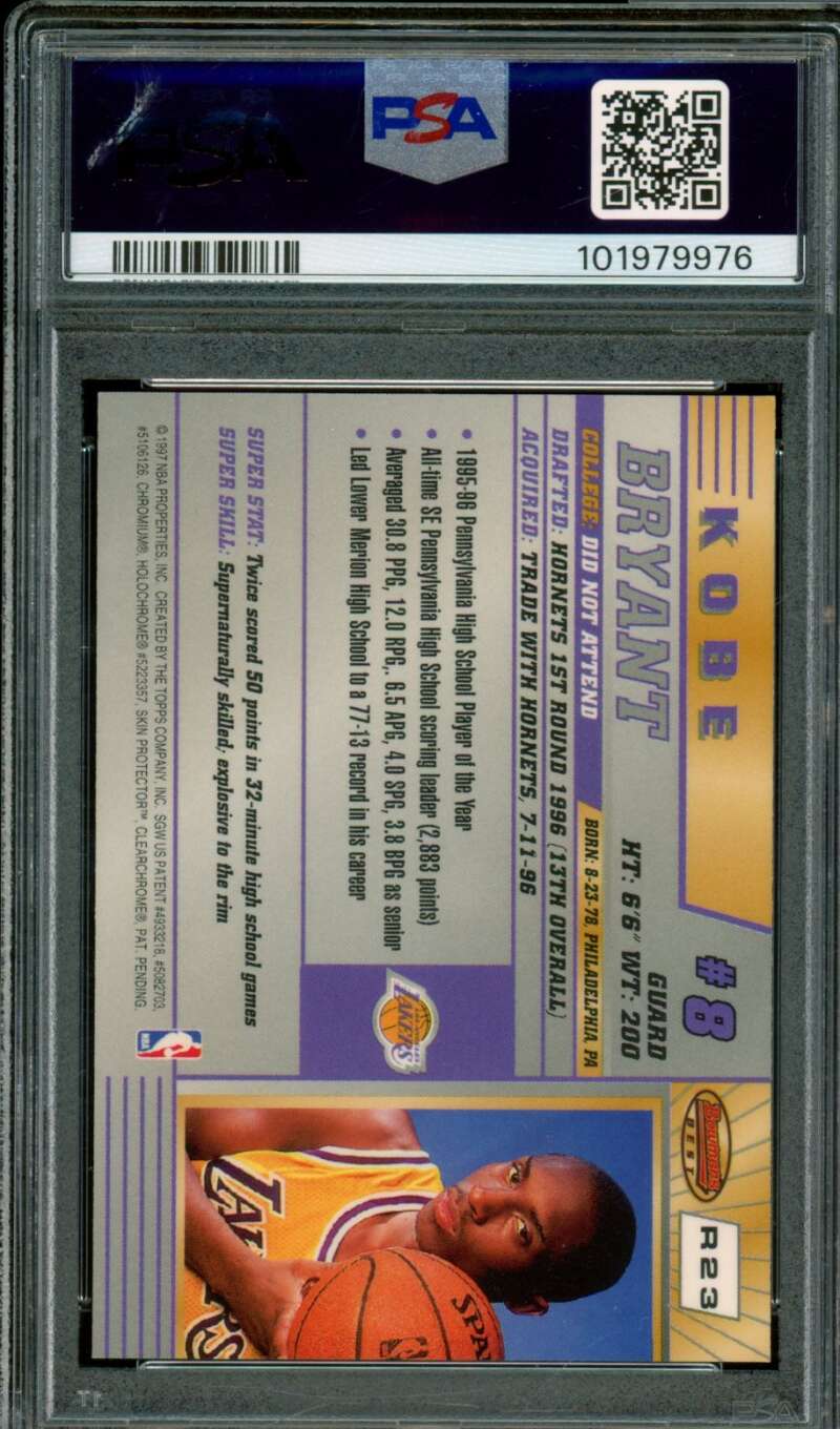 Kobe Bryant Rookie Card 1996-97 Bowman's Best #R23 PSA 9 Image 2