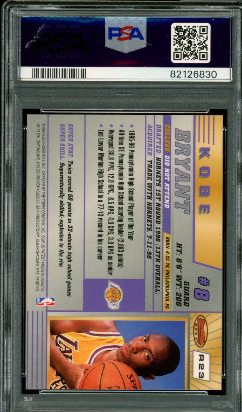 Kobe Bryant Rookie Card 1996-97 Bowman's Best #R23 PSA 9 Image 2