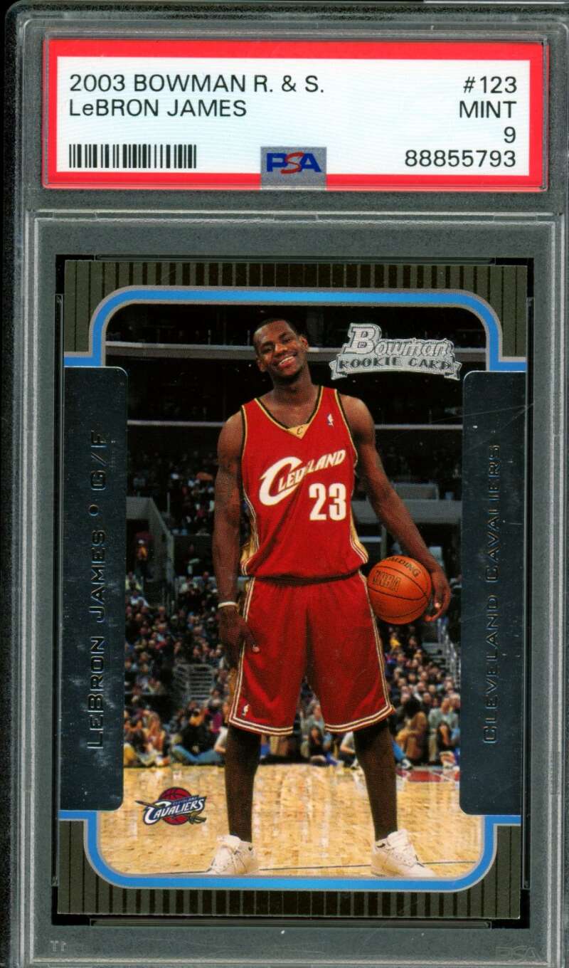LeBron James Rookie Card 2003-04 Bowman Rookies Stars #123 PSA 9 Image 1