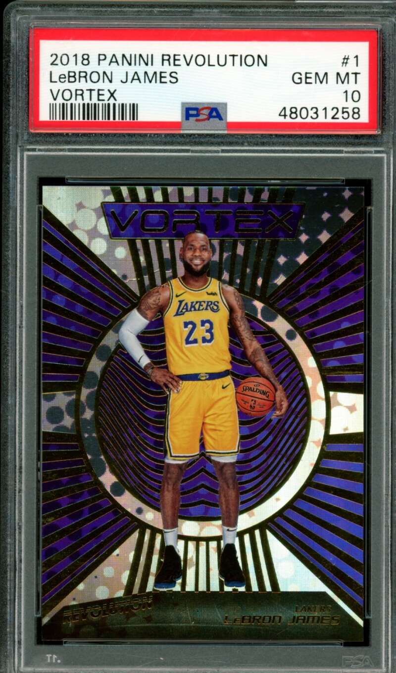 LeBron James Card 2018-19 Panini Revolution Vortex #1 PSA 10 Image 1