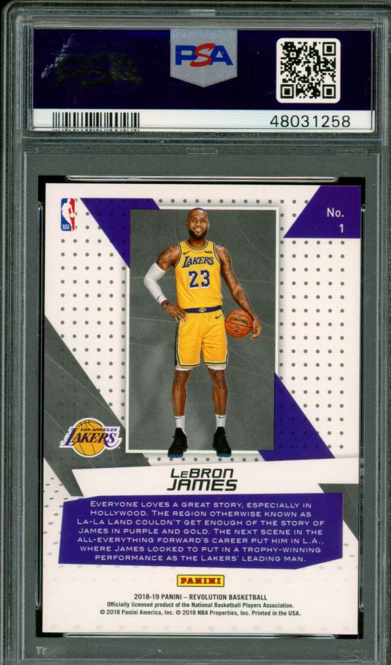 LeBron James Card 2018-19 Panini Revolution Vortex #1 PSA 10 Image 2