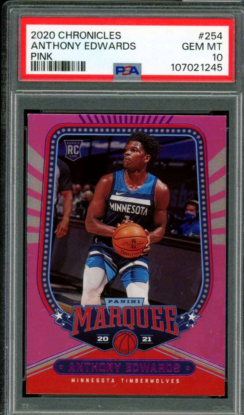 Anthony Edwards Rookie Card 2020-21 Chronicles Pink #254 PSA 10 Image 1