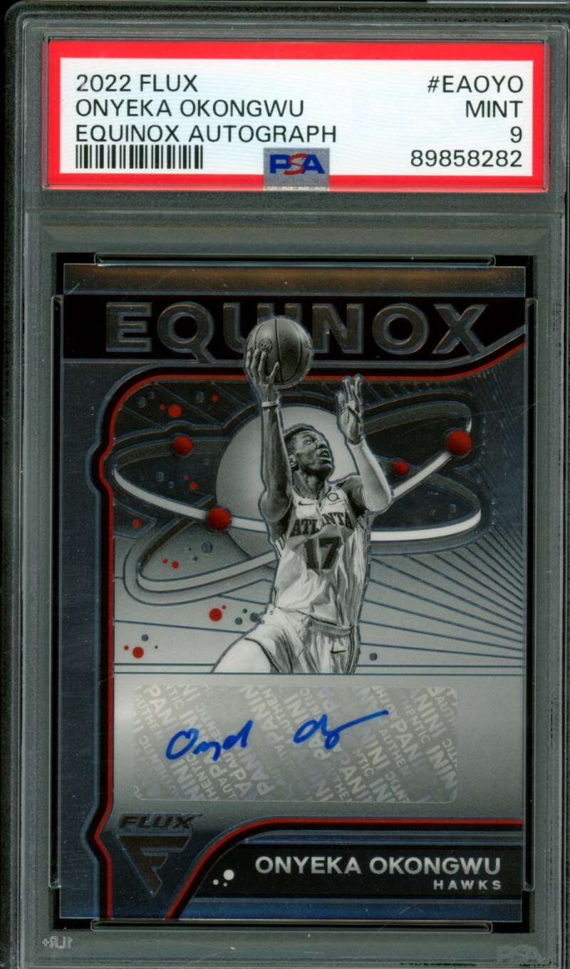 Onyeka Okongwu Card 2022-23 Flux Equinox Autograph (pop 1) #Eaoyo PSA 9 Image 1