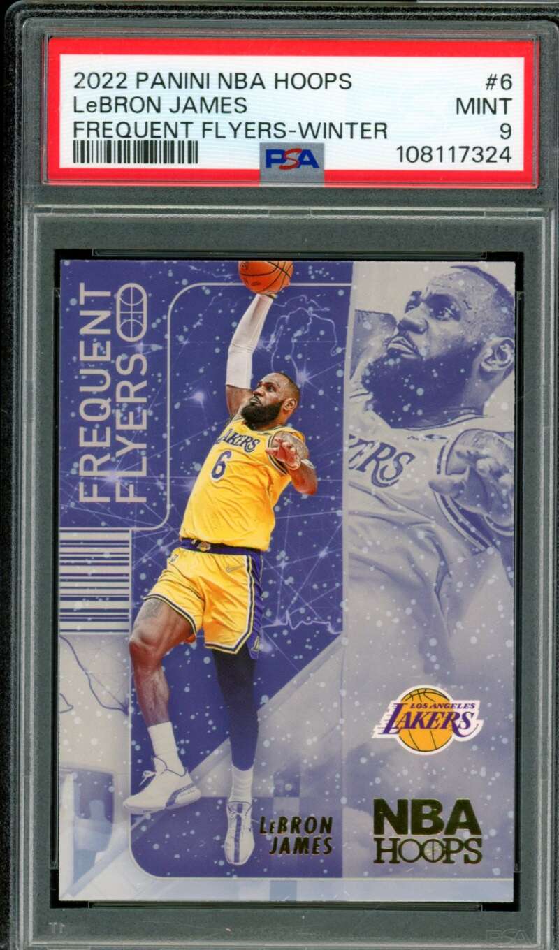 LeBron James 2022-23 Panini NBA Hoops Frequent Flyers Winter (pop 1) #6 PSA 9 Image 1