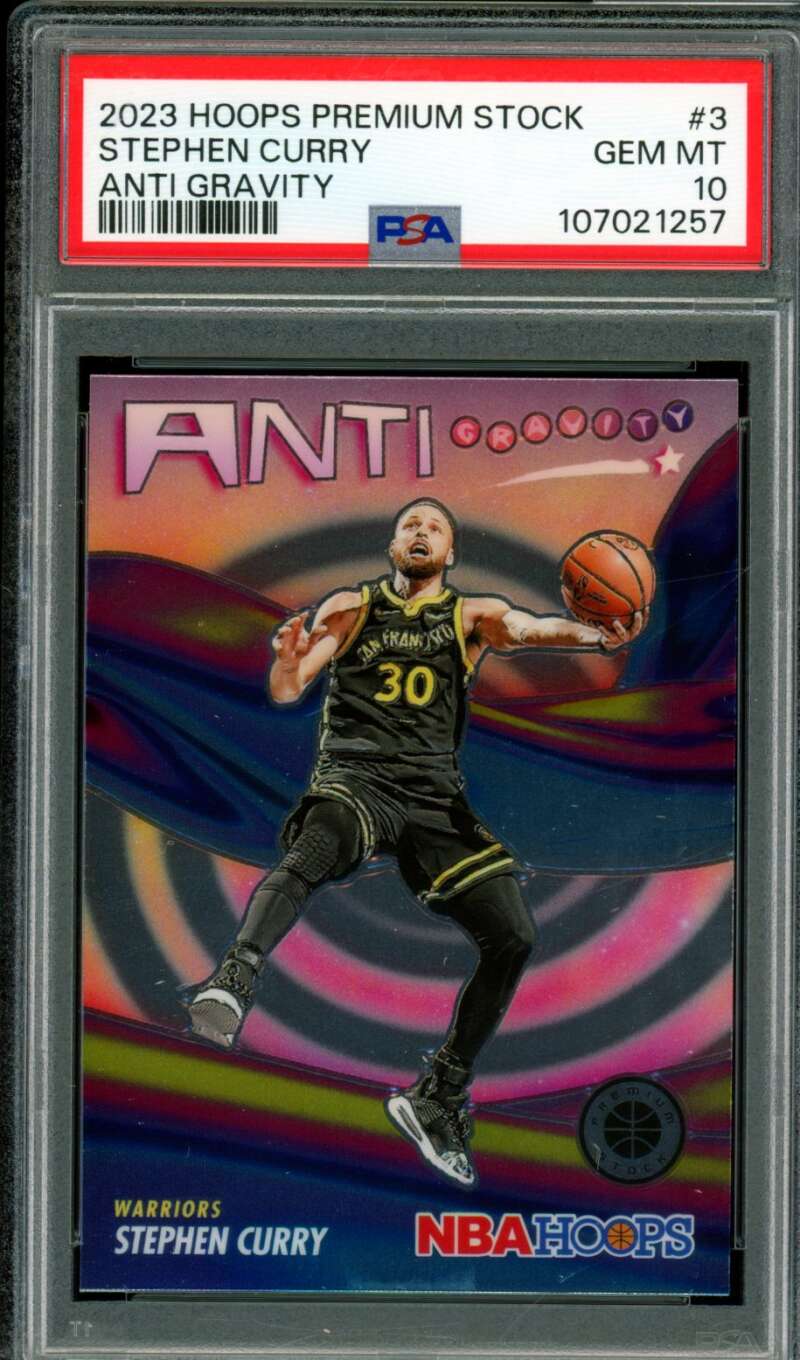Stephen Curry Card 2023-24 Hoops Premium Stock Anti Gravity (pop 14) #3 PSA 10 Image 1