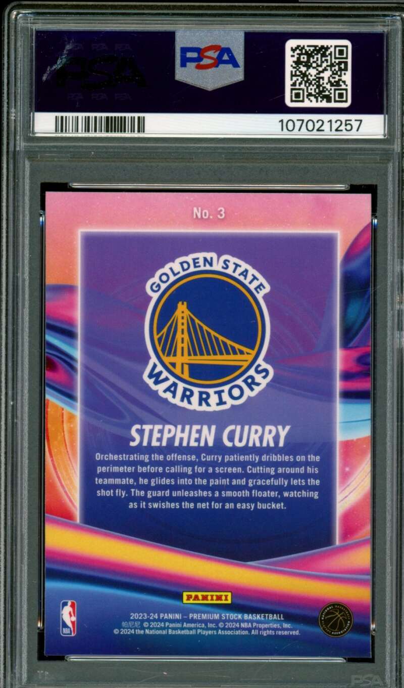 Stephen Curry Card 2023-24 Hoops Premium Stock Anti Gravity (pop 14) #3 PSA 10 Image 2