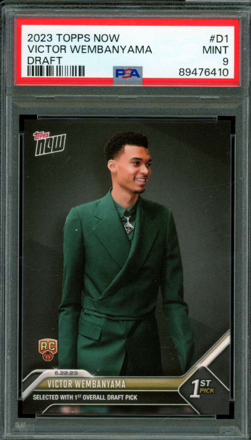 Victor Wembanyama Rookie Card 2023-24 Topps Now #D1 PSA 9 Image 1