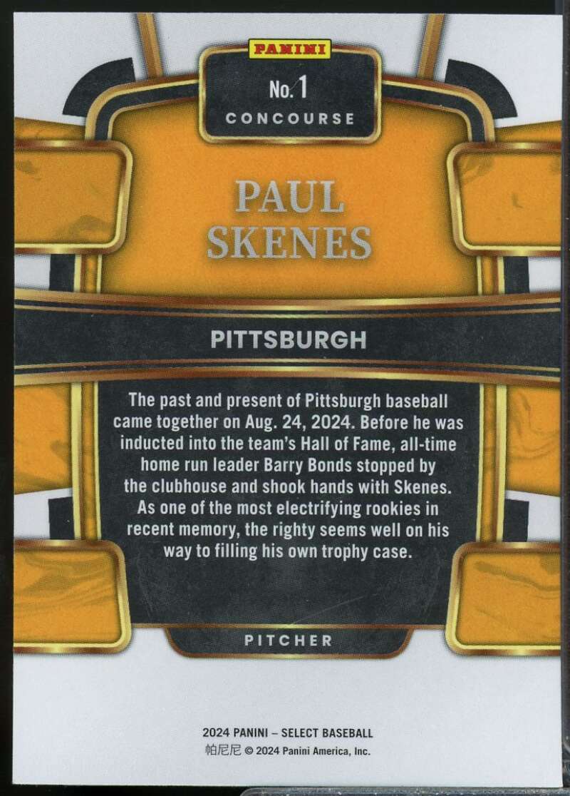 Paul Skenes Rookie Card 2024 Select #1  Image 2