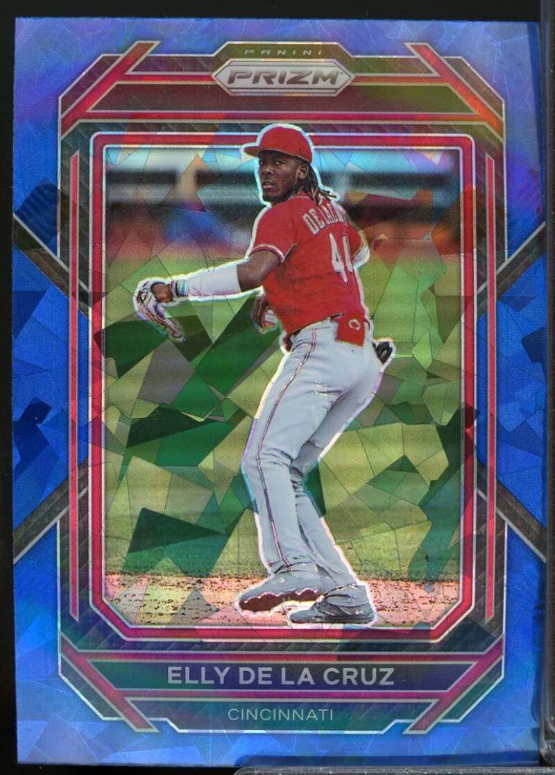 Elly De La Cruz Card 2023 Panini Prizm Prizms Blue Ice #92  Image 1