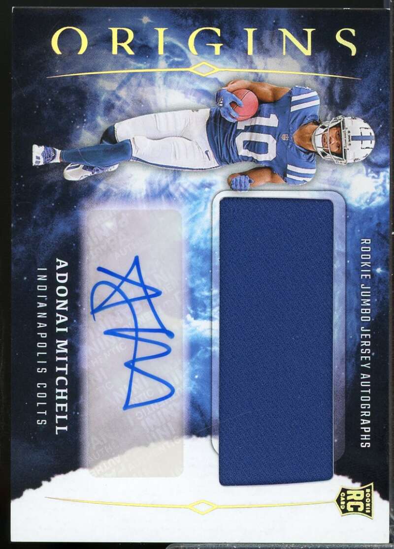 Adonai Mitchell Rookie Card 2024 Panini Origins Jumbo Jersey Autographs #17  Image 1