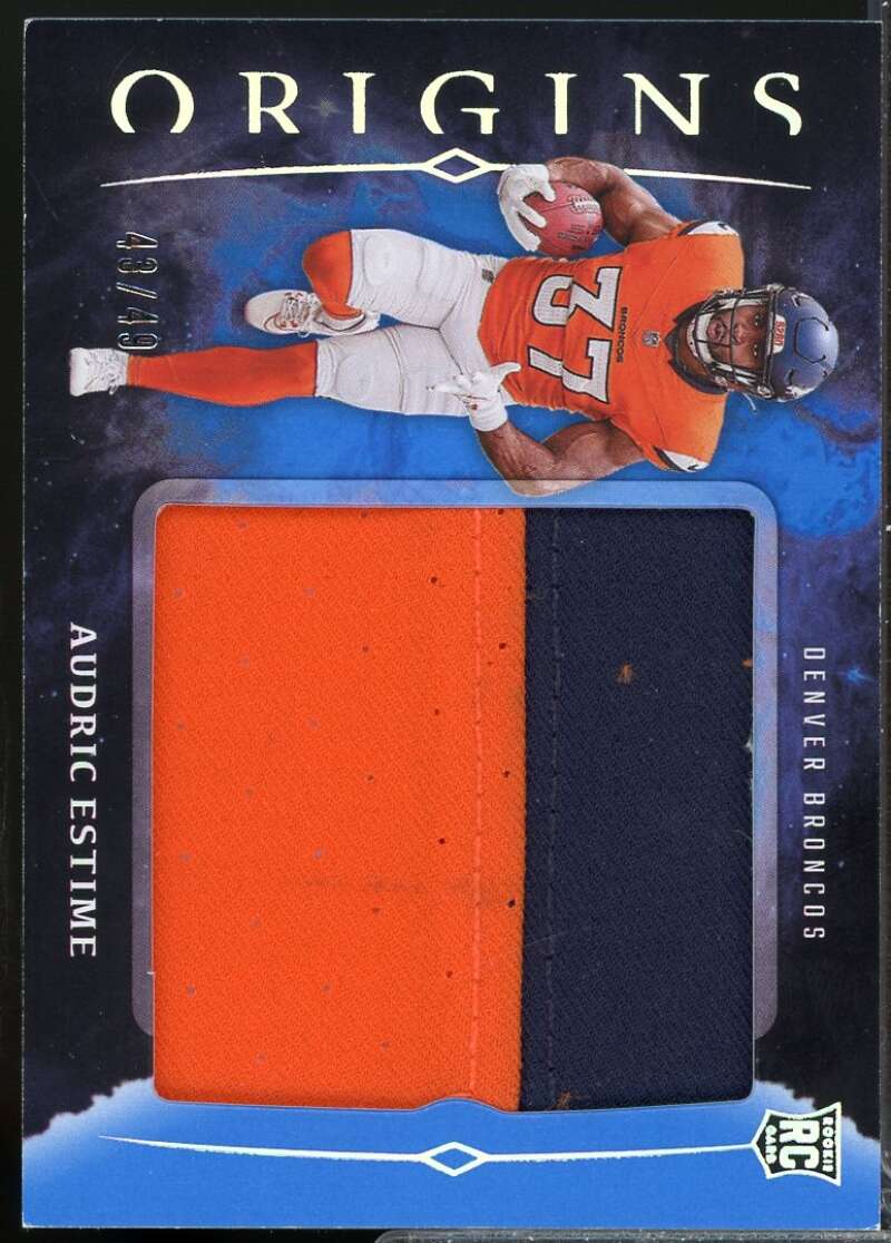 Audric Estime Rookie Card 2024 Panini Origins Jumbo Jerseys Blue #12  Image 1