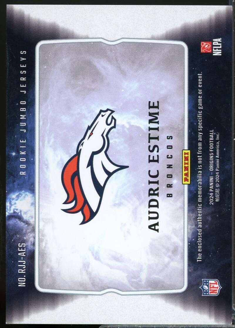Audric Estime Rookie Card 2024 Panini Origins Jumbo Jerseys Blue #12  Image 2