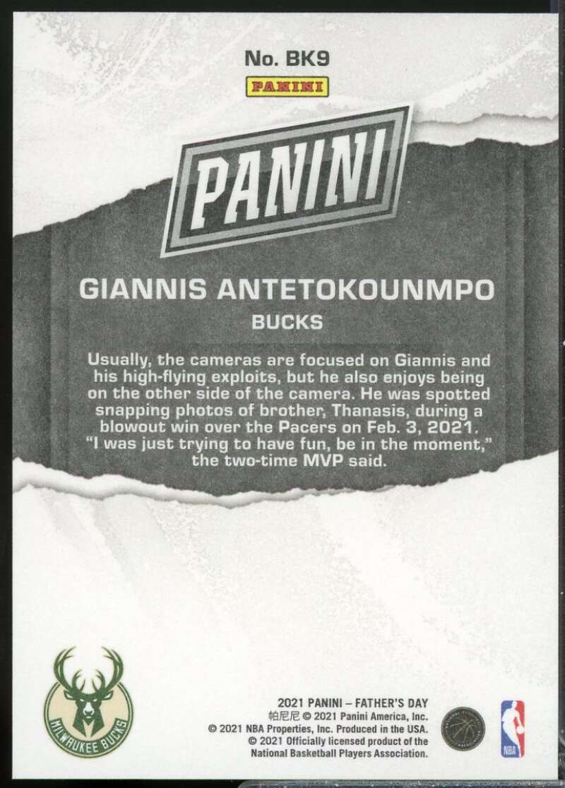 Giannis Antetokounmpo Card 2021 Panini Father's Day Silver /199 #BK9  Image 2
