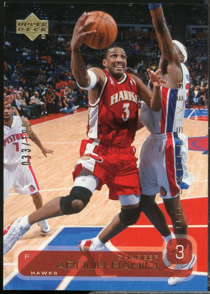 Shareef Abdur-Rahim Card 2002-03 Upper Deck UD Exclusives #1  Image 1