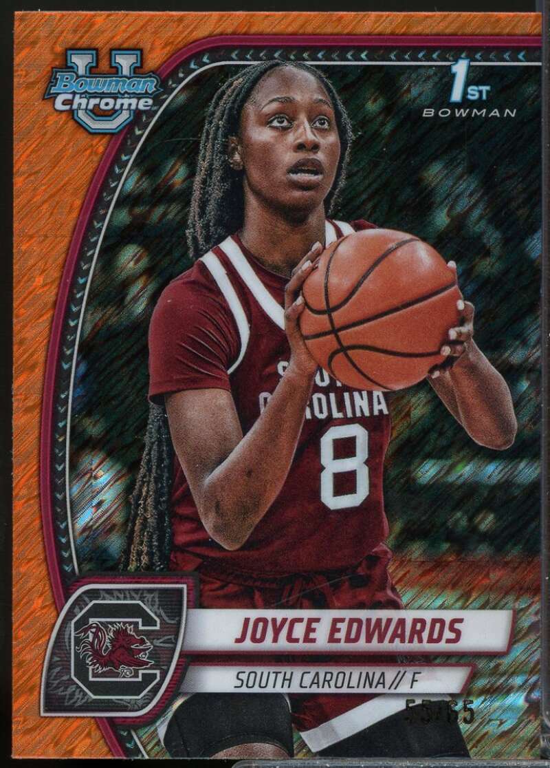 Joyce Edwards 2024-25 Bowman Chrome University Orange Shimmer Refractors /65 #36  Image 1