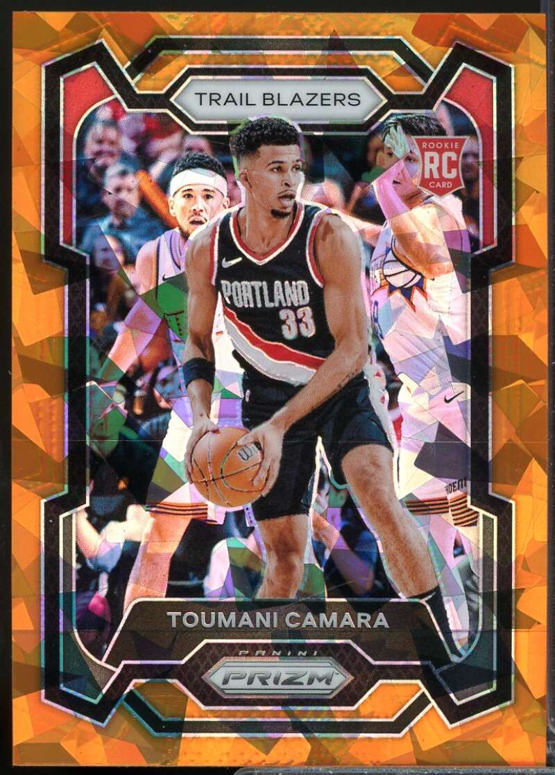 Toumani Camara Rookie Card 2023-24 Panini Prizm Prizms Orange Ice #164  Image 1