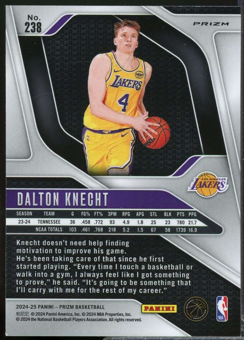 Dalton Knecht Rookie Card 2024-25 Panini Prizm Prizms Silver #238  Image 2
