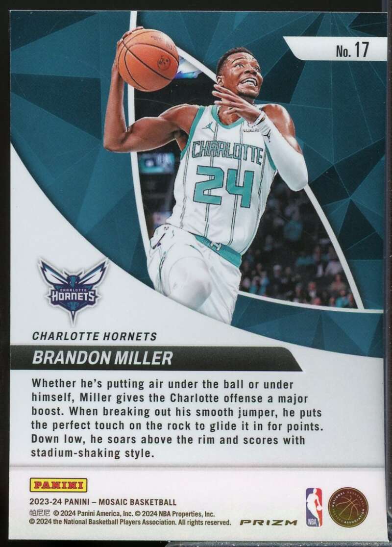 Brandon Miller Card 2023-24 Panini Mosaic Elevate Mosaic #17  Image 2