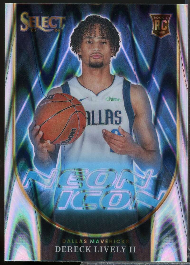 Dereck Lively II Rookie Card 2023-24 Select Neon Icon Tectonic Prizms #16  Image 1