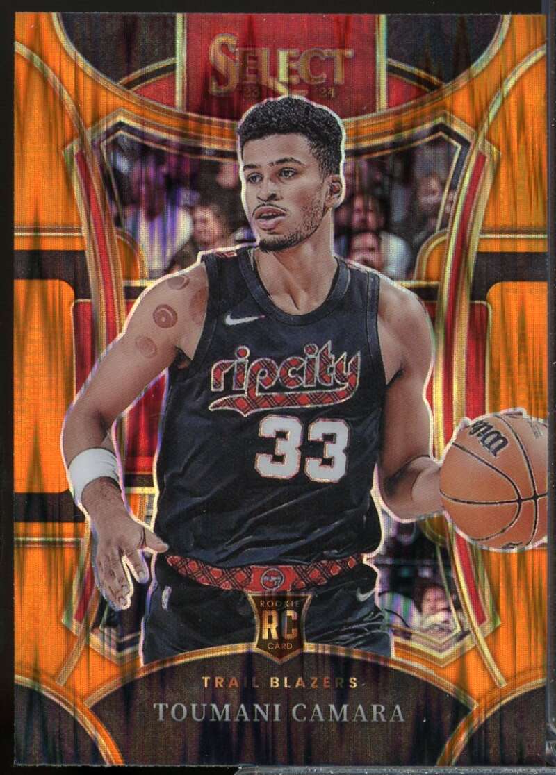 Toumani Camara Rookie Card 2023-24 Select Prizms Orange Flash #301  Image 1