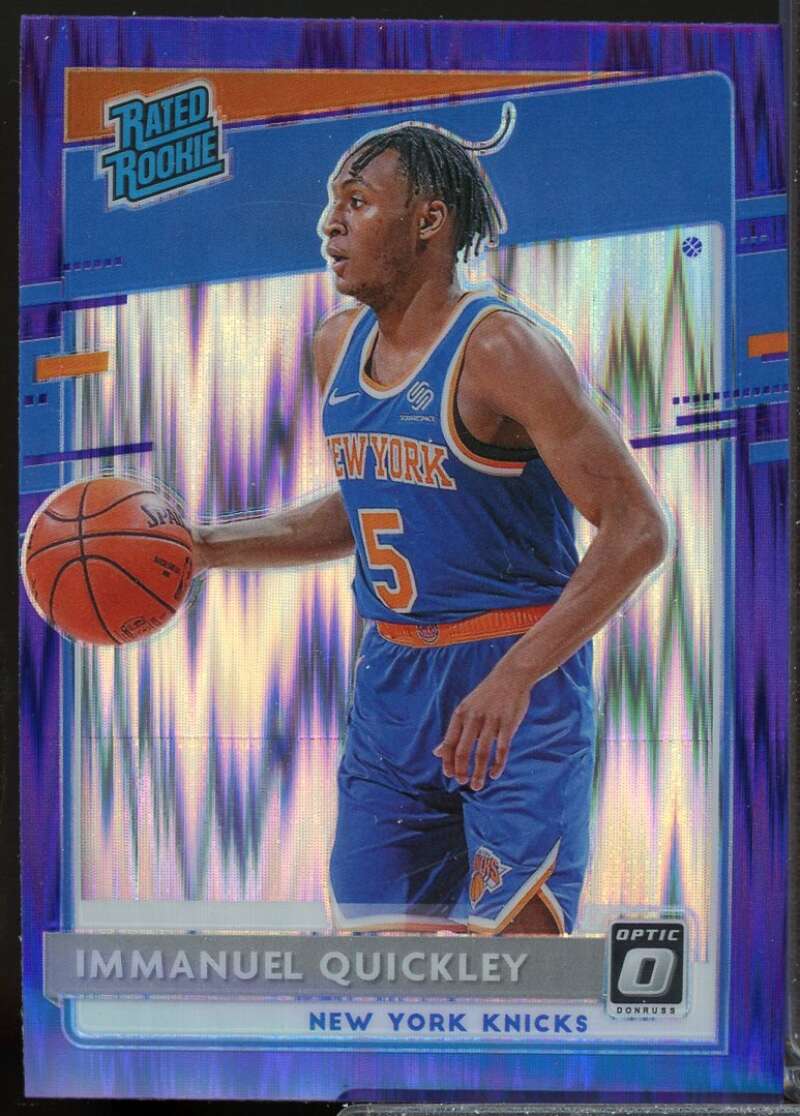 Immanuel Quickley Rated Rookie Card 2020-21 Donruss Optic Purple Shock #175  Image 1