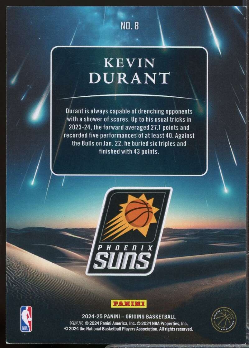 Kevin Durant Card 2024-25 Panini Origins Meteor Shower Pink /99 #8  Image 2