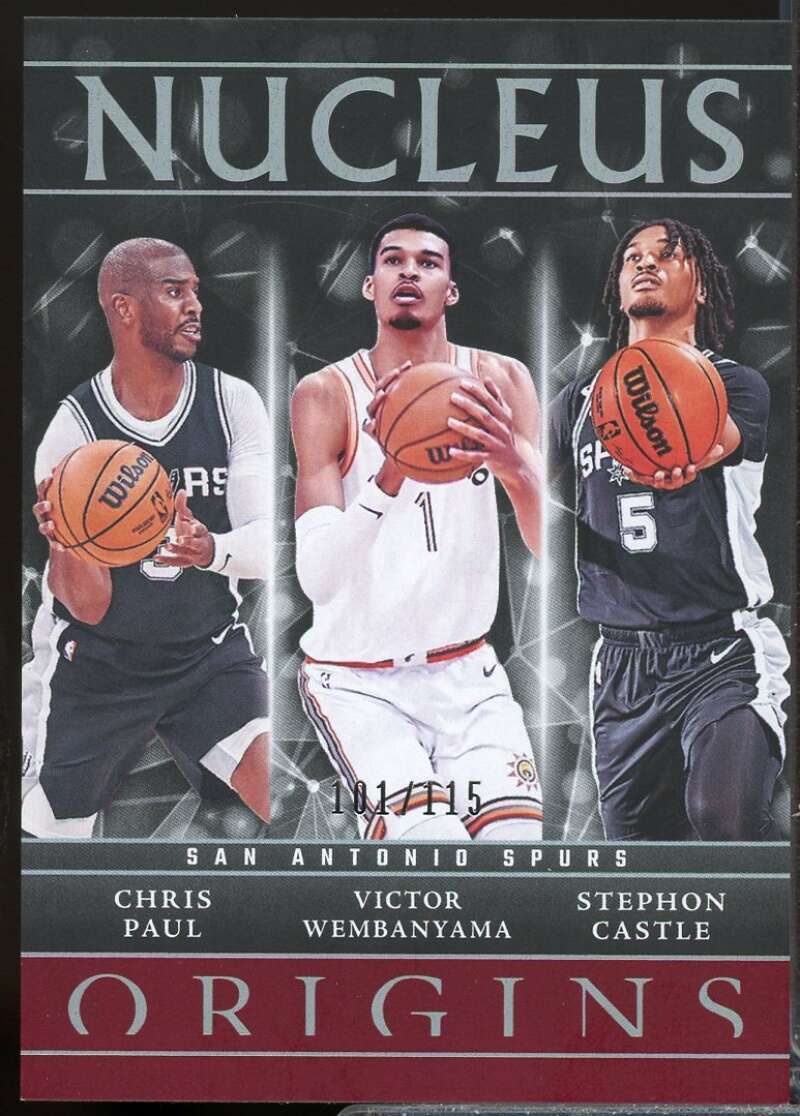 Wembanyama Paul Stephon Castle Rookie 2024-25 Panini Origins Nucleus Maroon #17  Image 1