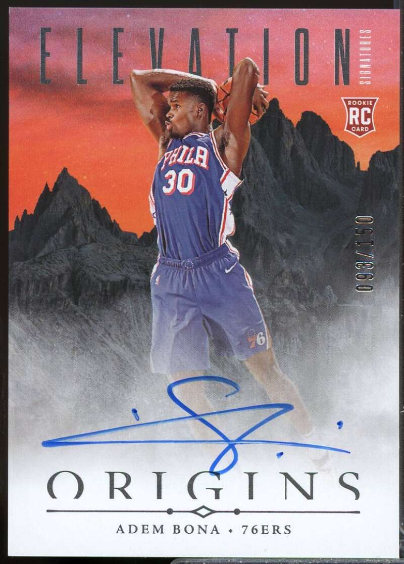 Adem Bona Rookie Card 2024-25 Panini Origins Elevation Autograph /150 #26  Image 1
