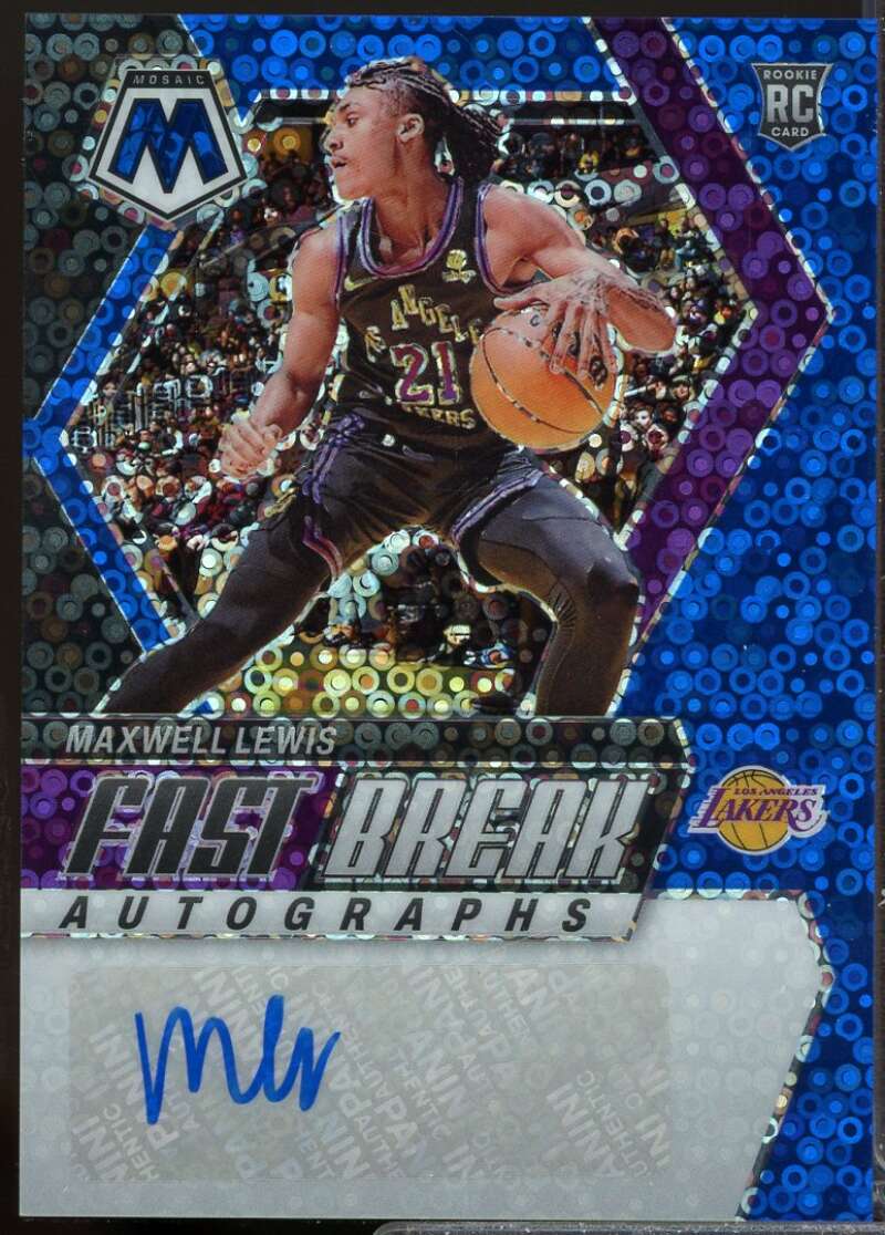 Maxwell Lewis Rookie 2023-24 Panini Mosaic Autographs Fast Break Blue /25 #75  Image 1