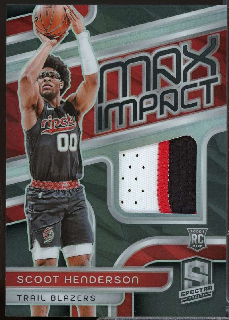 Scoot Henderson Rookie Card 2023-24 Panini Spectra Max Impact Jerseys #22  Image 1
