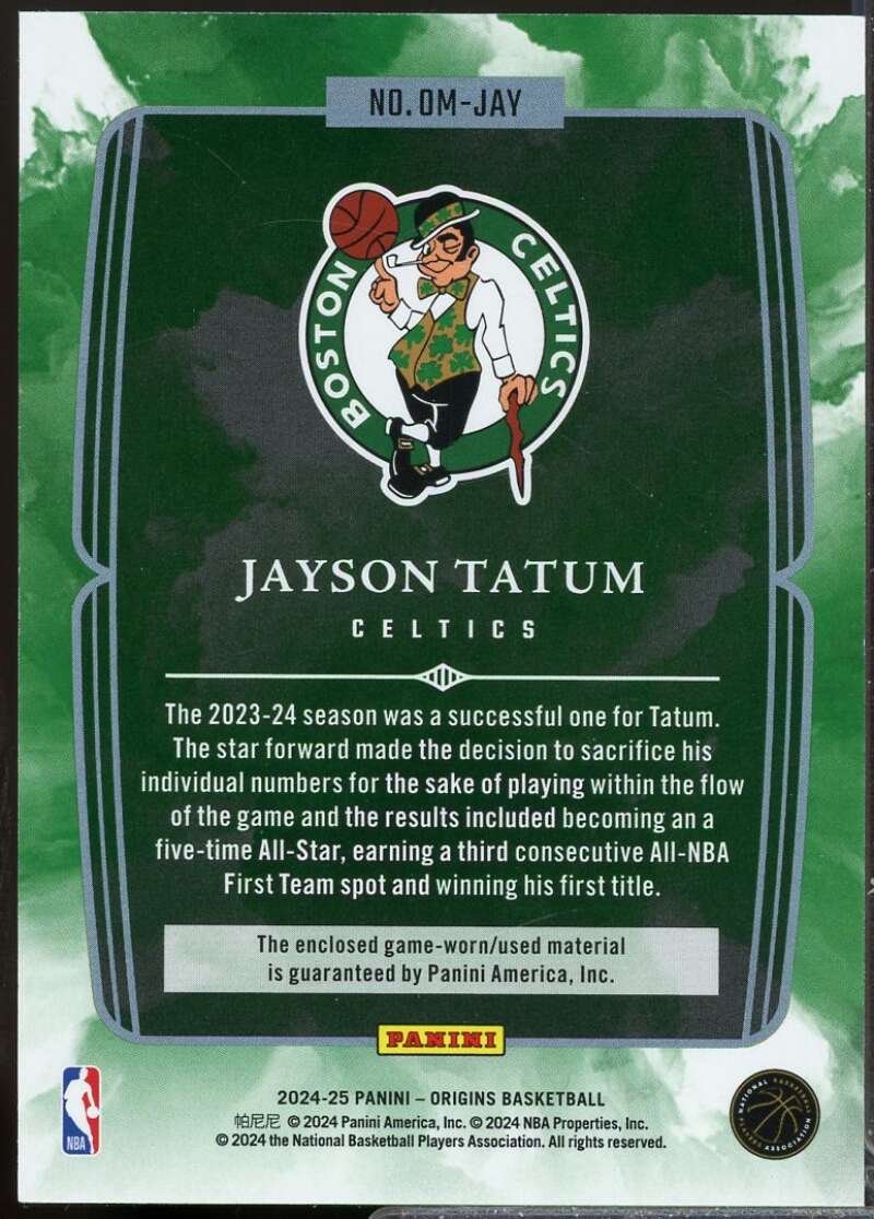 Jayson Tatum Card 2024-25 Panini Origins Origination Jersey #1  Image 2