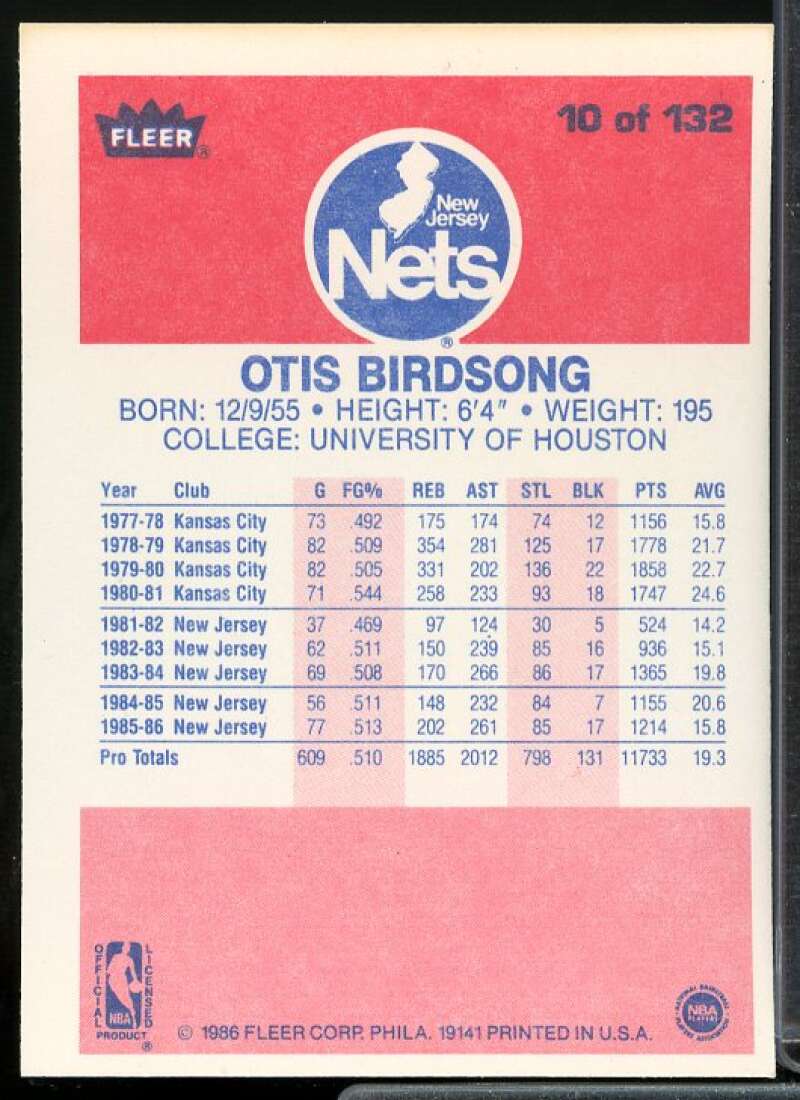 Otis Birdsong Card 1986-87 Fleer #10  Image 2
