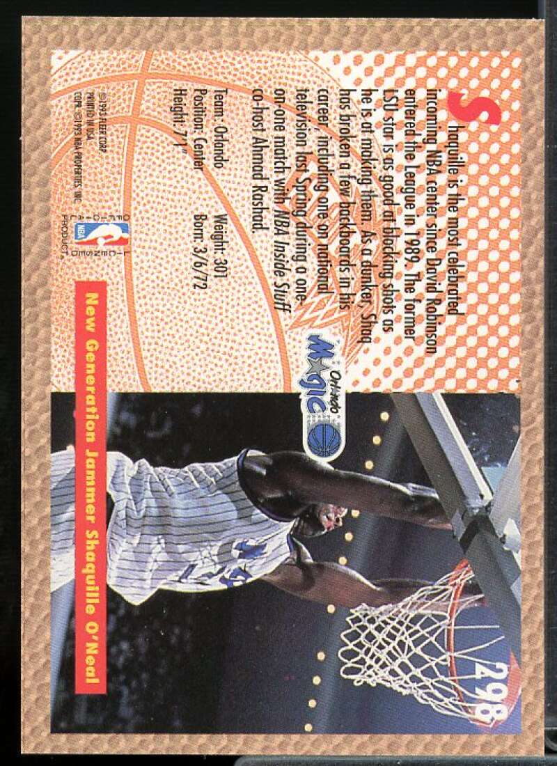 Shaquille O'Neal SD Rookie Card 1992-93 Fleer #298  Image 2