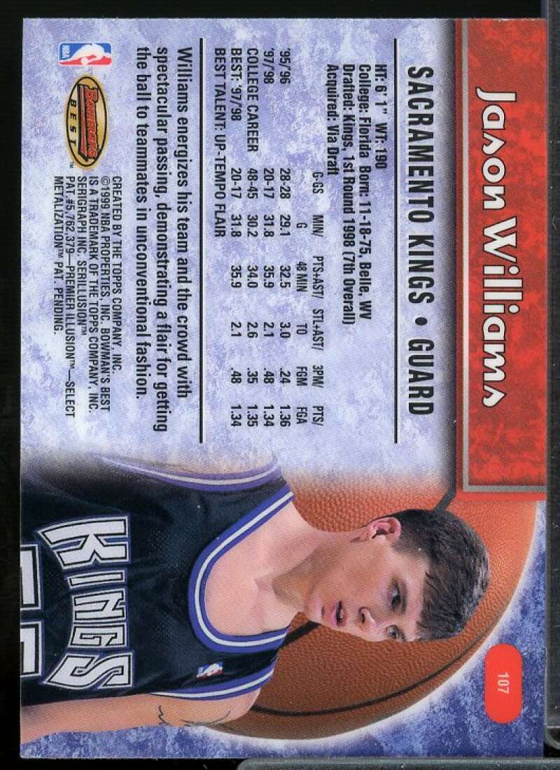Jason Williams Rookie Card 1998-99 Bowman's Best #107  Image 2